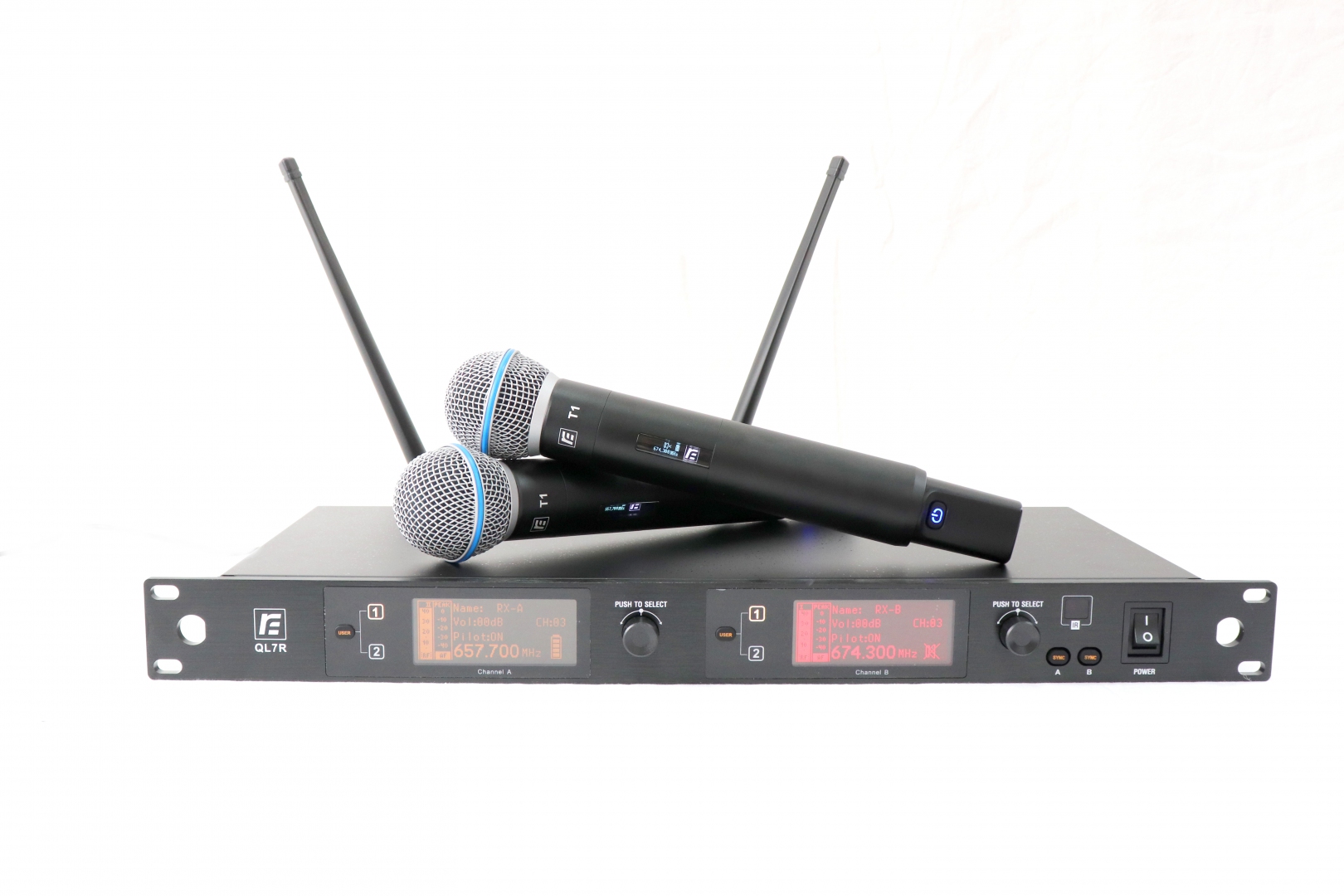RFIntell QL7R/T1-B 720,500-754,000 МГц 2-канальная радиосистема с 2-мя ручными микрофонами в Алексине